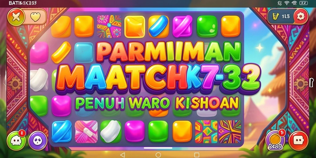Tampilkan gameplay memikat BATIK77 dengan pola batik yang berwarna-warni.